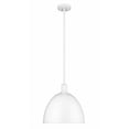 thumbnail image 1 of 1 Light Pendant in Industrial Style-12.5 inches Tall and 12.5 inches Wide-Satin White Finish Bailey Street Home 372-Bel-4973666, 1 of 1
