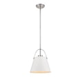thumbnail image 1 of 1 Light Pendant in Industrial Style 12.5 inches Wide By 13.75 inches High-Matte White/Brushed Nickel Finish Bailey Street Home 372-Bel-4314897, 1 of 1
