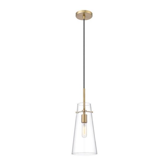 1 Light Pendant in Industrial Style-13 inches Tall and 6.5 inches Wide-Modern Gold Finish Bailey Street Home 372-Bel-5172332