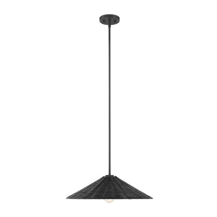 1-Light Pendant in Matte Black