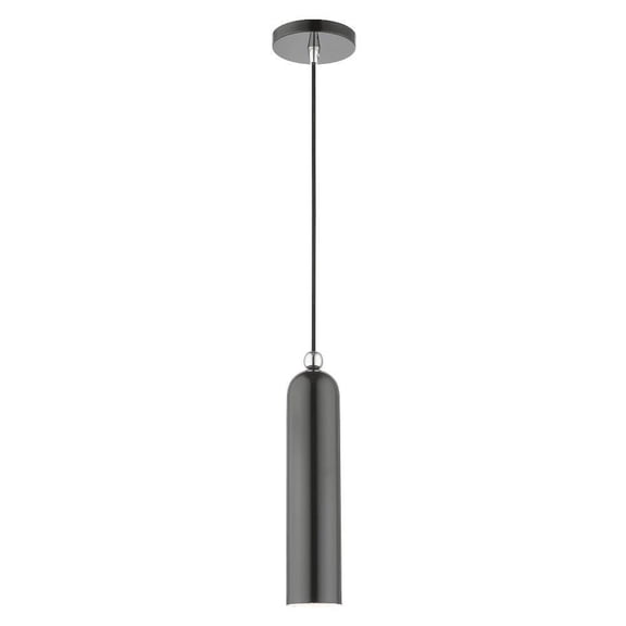 1 Light Pendant in Mid Century Modern Style 5.13 inches Wide By 16.5 inches High-Shiny Dark Gray Finish Bailey Street Home 218-Bel-4362779