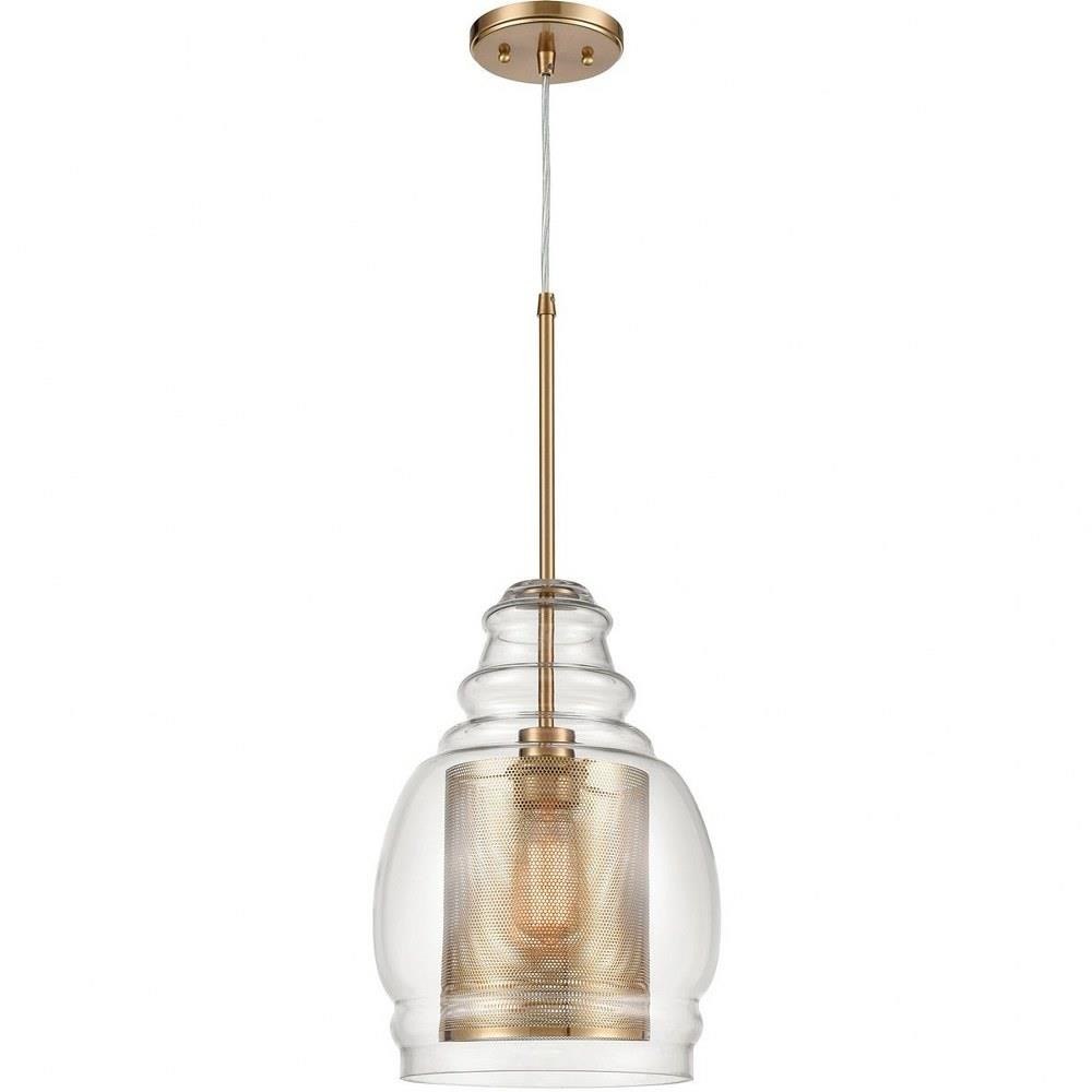 -1 Light Pendant in Modern/Contemporary Style-16 inches Tall and 11 inches Wide-Antique Gold Finish Bailey Street Home 2499-Bel-3826685 - image 1 of 3