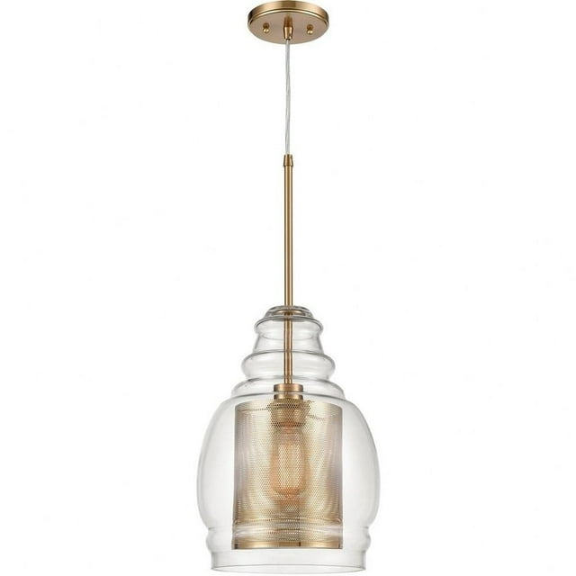-1 Light Pendant in Modern/Contemporary Style-16 inches Tall and 11 inches Wide-Antique Gold Finish Bailey Street Home 2499-Bel-3826685