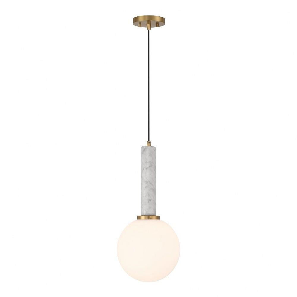 Hornbrook Lane Black Marble and Brass Pendant Light