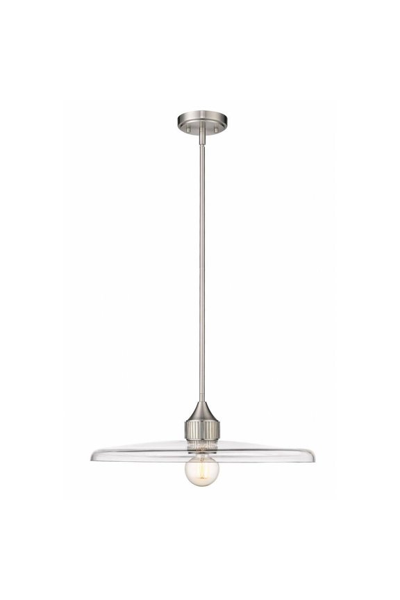 1 Light Pendant in Modern Style-6.75 inches Tall and 24 inches Wide-Brushed Nickel Finish-Clear Glass Color Bailey Street Home 372-Bel-4961770