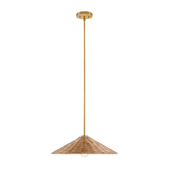 1-Light Pendant in Natural Brass