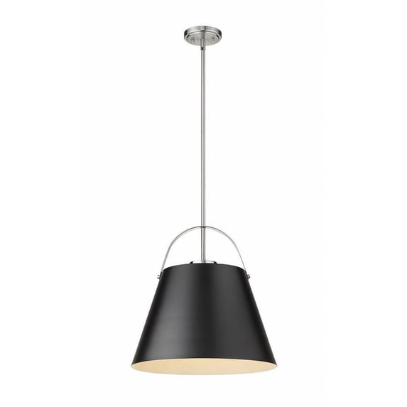 1 Light Pendant in Seaside Style 18 inches Wide By 18 inches High-Matte Black/Brushed Nickel Finish Bailey Street Home 372-Bel-4186077