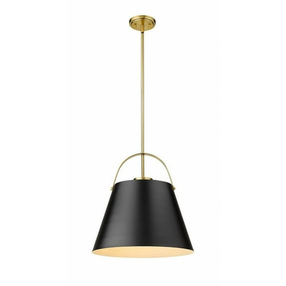 1 Light Pendant in Seaside Style 18 inches Wide By 18 inches High-Matte Black/Heritage Brass Finish Bailey Street Home 372-Bel-4186078