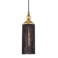 thumbnail image 1 of -1-Light Pendant in Style-5 inches Wide By 16.75 inches High-Gold Leaf Finish-Black  Shade Color Bailey Street Home 735-Bel-3321977, 1 of 1