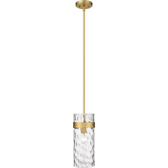 1 Light Pendant in Transitional Style-15 inches Tall and 5.5 inches Wide-Rubbed Brass Finish Bailey Street Home 372-Bel-4619987