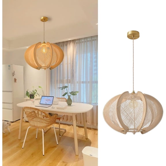 1 Light Pendant light natural ceiling light Wood chandelier light