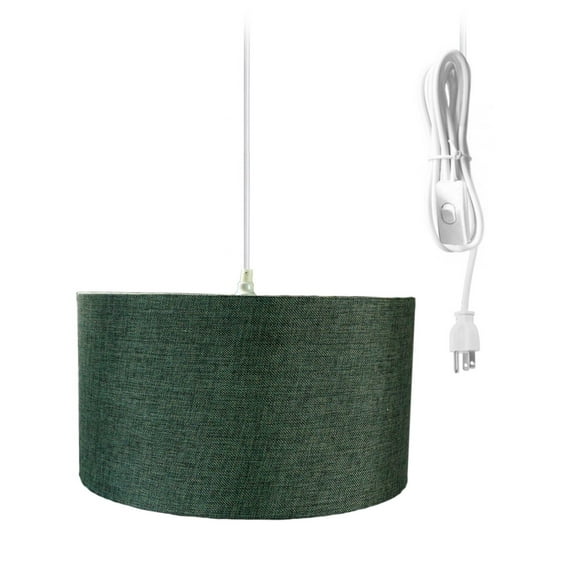 1-Light Plug In Swag Pendant Ceiling Light Granite Grey Shade
