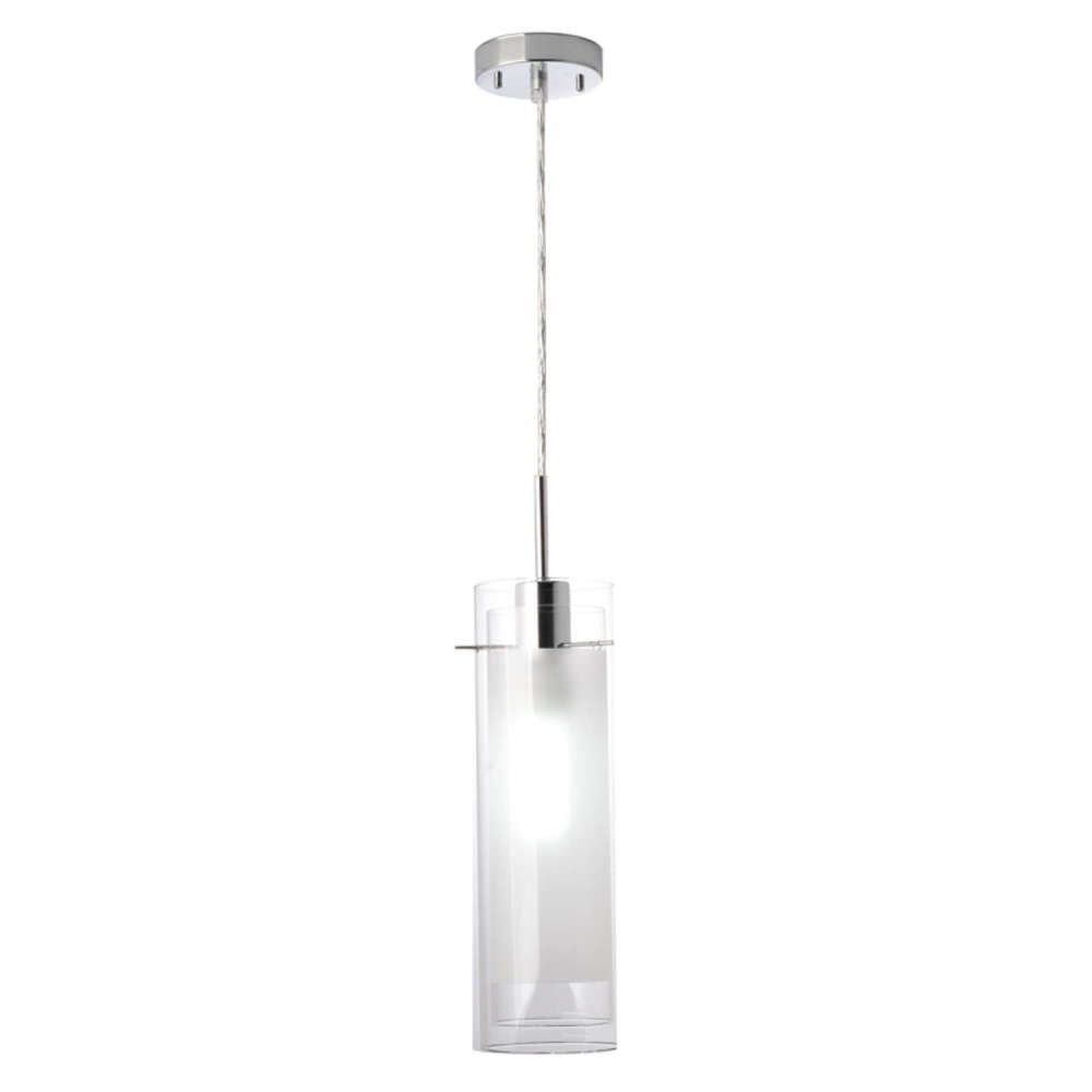 Sydney Polished Chrome and Alabaster Glass Pendant Light