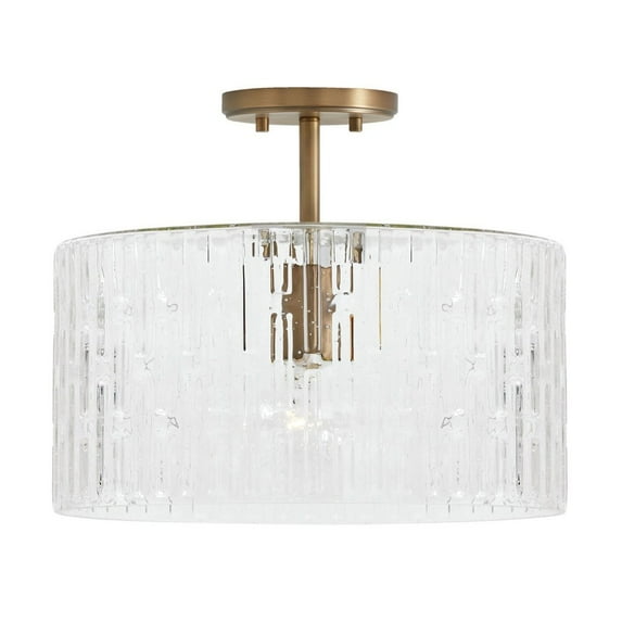 1 Light Semi-Flush Mount-Aged Brass Finish Capital Lighting 241311Ad