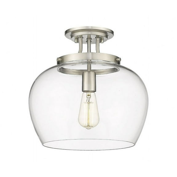 1 Light Semi-Flush Mount In Modern Style-12.5 Inches Tall-Brushed Nickel Finish Z-Lite 473Sf13-Bn