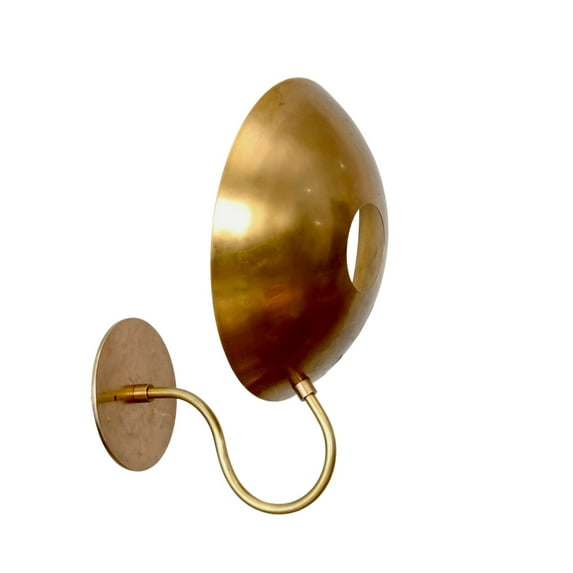 1 Light Shade Curved Arm Handmade Vintage Wall Mid Century Modern Raw Brass Sputnik chandelier light Fixture