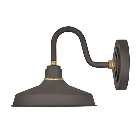 1 Light Small Outdoor Gooseneck Barn Light Traditional-Industrial Style 9.5 inch Wide By 9.25 inch High-Museum Bronze Finish Bailey Street Home