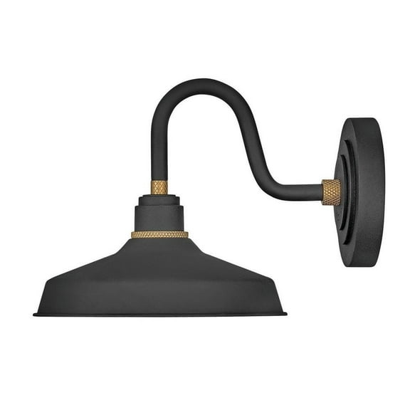 1 Light Small Outdoor Gooseneck Barn Light Traditional-Industrial Style 9.5 inch Wide By 9.25 inch High-Textured Black Finish Bailey Street Home