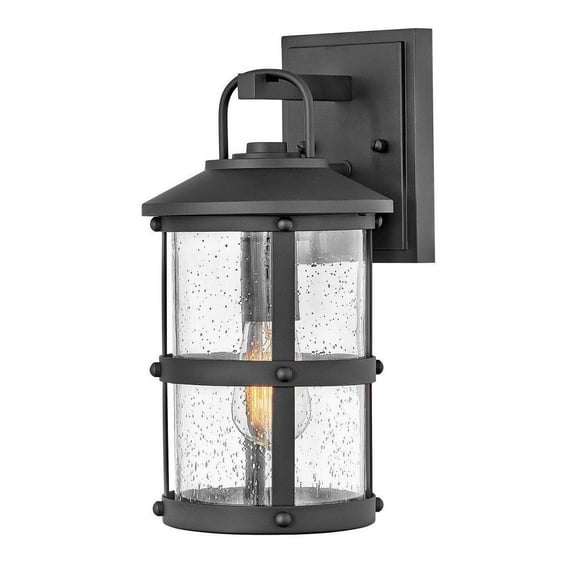 1 Light Small Outdoor Wall Lantern in Coastal Style 7.25 inches Wide By 14.5 inches High-Black Finish-Led Lamping Type Bailey Street Home