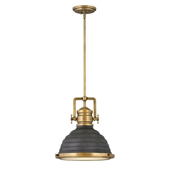 1 Light Small Pendant-Heritage Brass/Aged Zinc Finish Bailey Street Home 81-Bel-3335683