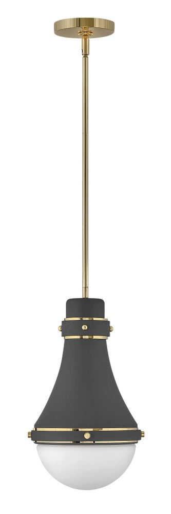 Oliver Transitional Black and Heritage Brass LED Pendant Light