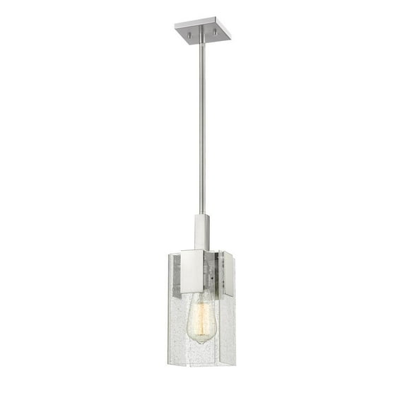 1-Light Steel Mini Pendant in Brushed Nickel Finish