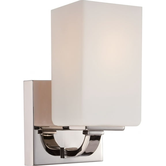 Vista 1 - Light Polished Nickel  Glass Wall Sconce