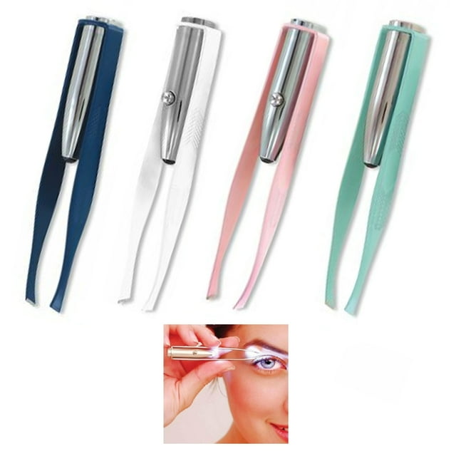 1 Light Up Tweezer Stainless Steel Make Up LED Eyebrow Hair Removal
