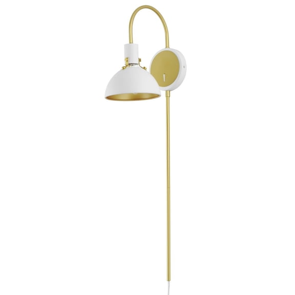 12041WTSBR Maxim Lighting Dawn - 1 Light Up Wall Sconce-12.5 Inches Tall and 7 Inches Wide-White/Satin Brass Finish