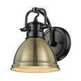 thumbnail image 1 of 1 Light Vanity Light in Classic Style 8.5 inches High By 6.5 inches Wide-Matte Black Finish-Aged Brass Shade Color Bailey Street Home 170-Bel-4161473, 1 of 10