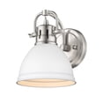 thumbnail image 1 of 1 Light Vanity Light in Classic Style 8.5 inches High By 6.5 inches Wide-Pewter Finish-Matte White Shade Color Bailey Street Home 170-Bel-4476195, 1 of 10