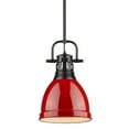 thumbnail image 1 of 1 Light Vintage Industrial Ceiling Pendant in Chrome with Matte Black Shade-Matte Black Finish-Red Shade Color Bailey Street Home 170-Bel-4159696, 1 of 8
