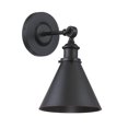 thumbnail image 1 of 1-Light V with Matching Metal Cone Shade 12 inches H X 7 inches W-Matte Black Finish Bailey Street Home 159-Bel-3088580, 1 of 9