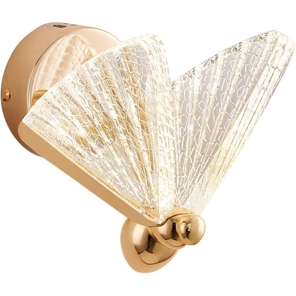 1-Light Wall Lamp Butterfly Wall Light Fixture Brass Finish Modern Nordic Creative Pendant Lighting Neutral White 4000K E27 Base Pendant Ceiling Light Fixture for Hallway Stairway Bedroom Kitchen