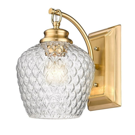1 Light Wall Sconce-10 inches Tall and 7.13 inches Wide-Modern Brushed Gold Finish Bailey Street Home 170-Bel-4968029