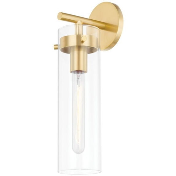 1 Light Wall Sconce-16.25 Inches Tall And 4.75 Inches Wide-Aged Brass Finish Mitzi H756101-Agb