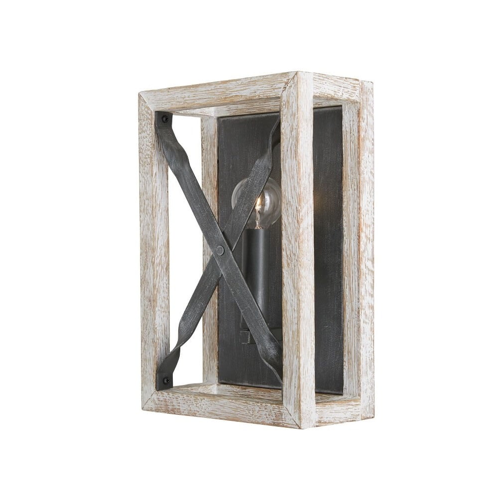 Remi Nordic Iron and White Wash Dimmable Wall Sconce