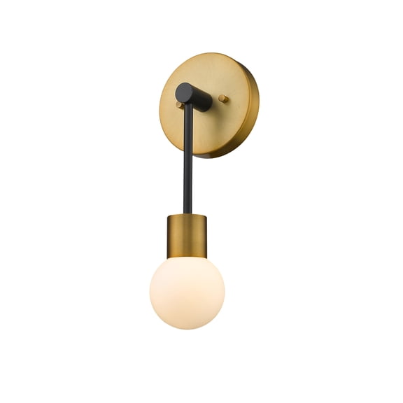 1 Light Wall Sconce Frame Finish Matte Black + Foundry Brass