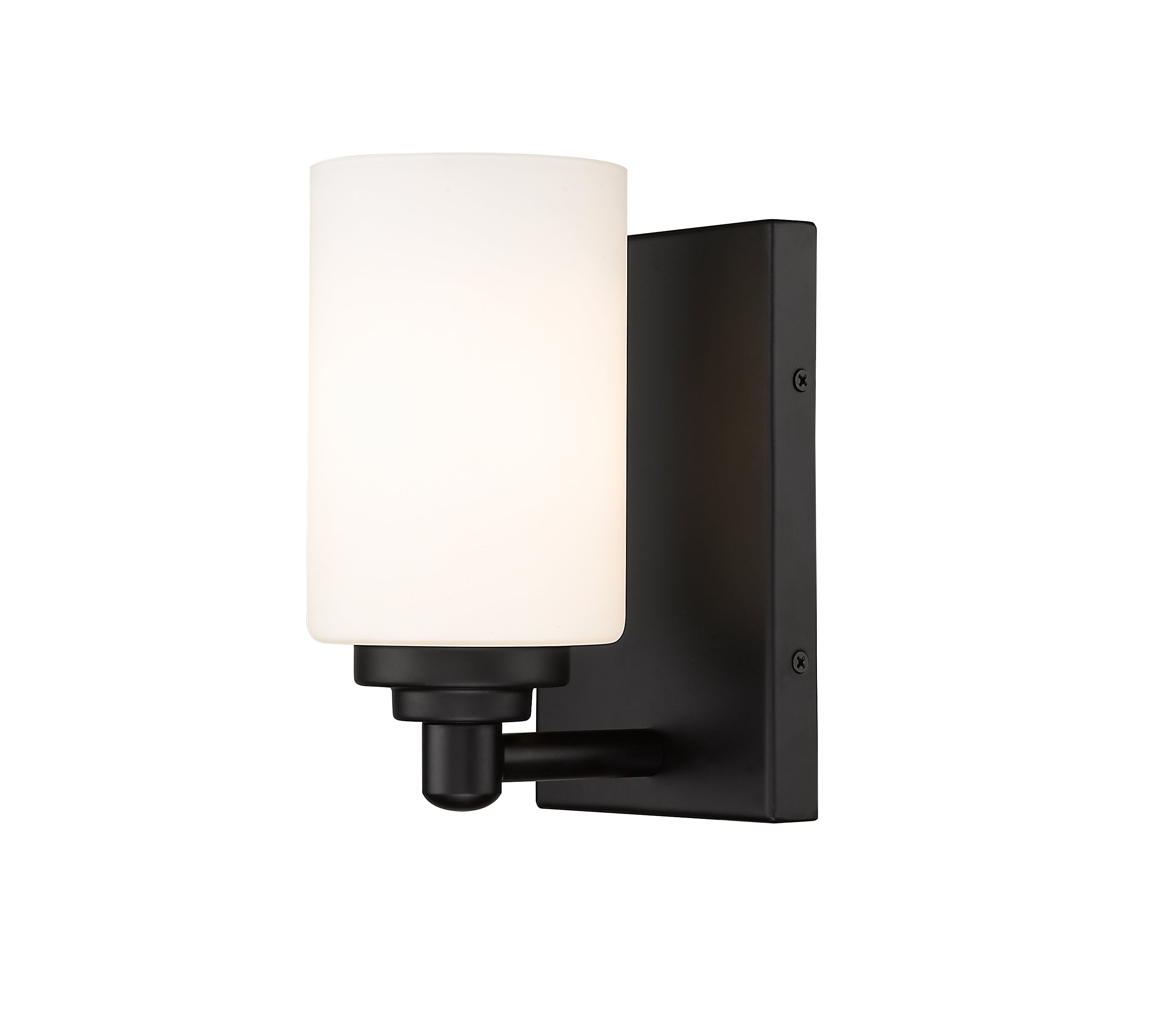 Soledad Matte Black 7.5" Dimmable Wall Sconce with White Glass Shade