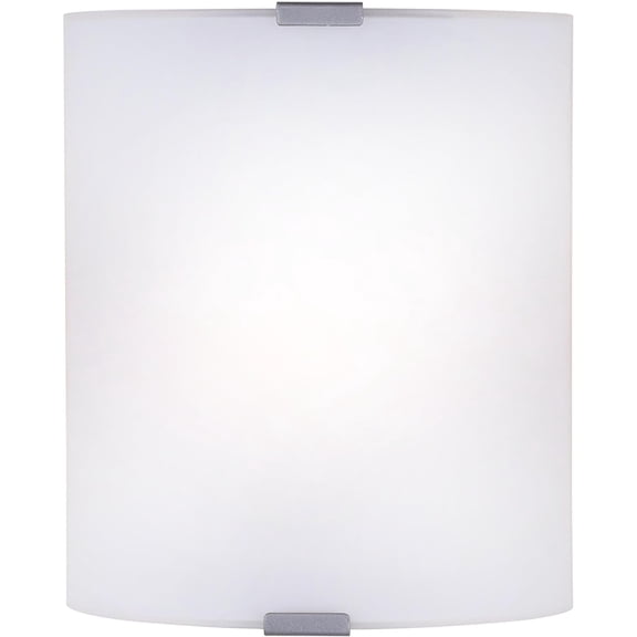 1-Light Wall Sconce, Frosted Glass Shade with Gray Accents, Low-Profile Transitional Wall Lighting for Bedroom, Hallway or Living Room