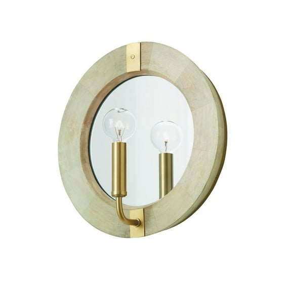 1 Light Wall Sconce In Industrial Style-12 Inches Tall And 12 Inches Wide-White Wash/Matte Brass Finish Capital Lighting 647311Ws