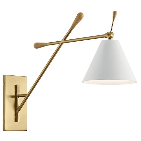 Open Box 1 Light Wall Sconce In Mid-Century Modern Style-20 Inches Tall And 8.75 Inches Wide Kichler Lighting 52339Cg