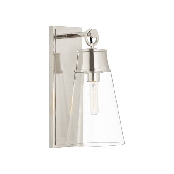 2300-1SL-MB-Z-Lite-Wentworth - 1 Light Wall Sconce In Restoration Style-16 Inches Tall and 7.5 Inches Wide Matte Black Brushed Nickel Finish with