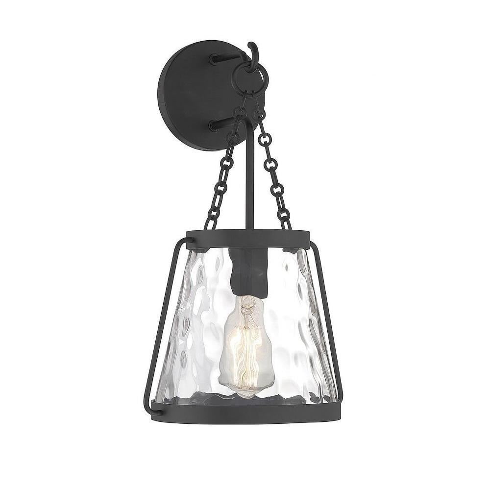Matte Black Glass Shade Dimmable Wall Sconce