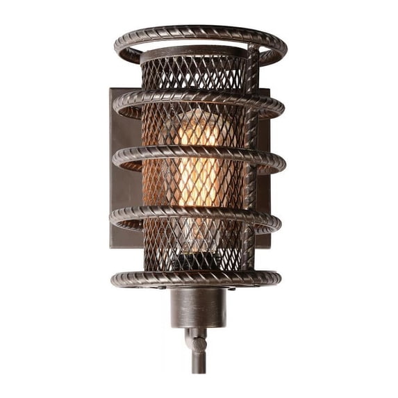 1 Light Wall Sconce with Brown finish