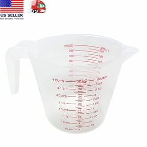 1 Liter (32oz) Clear Plastic Measuring Cup - milliliters, liter, oz, cups, quart