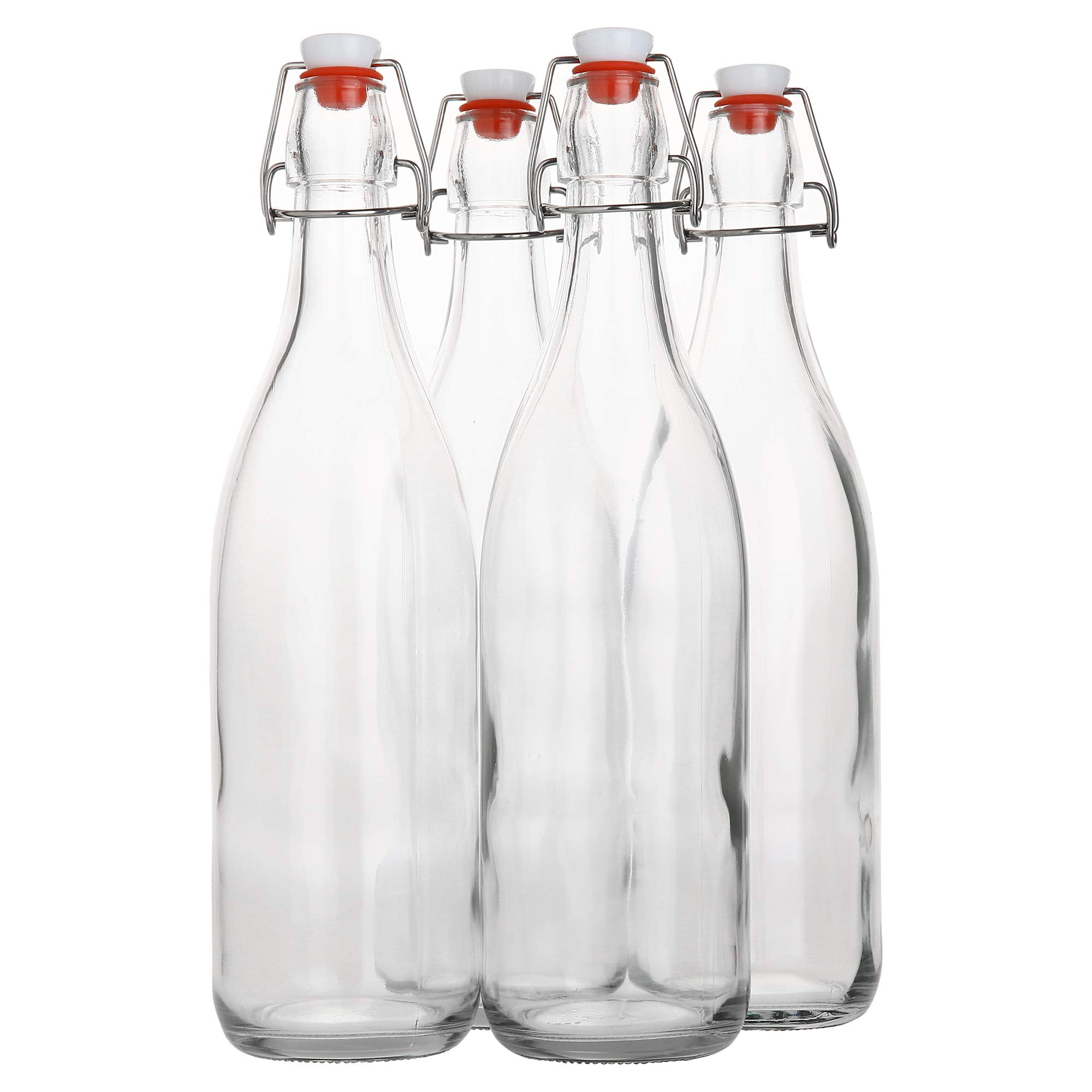 1 Liter / 33 Fl. Oz. Flip Top Glass Bottles Pack of 4 for Home Brewing ...