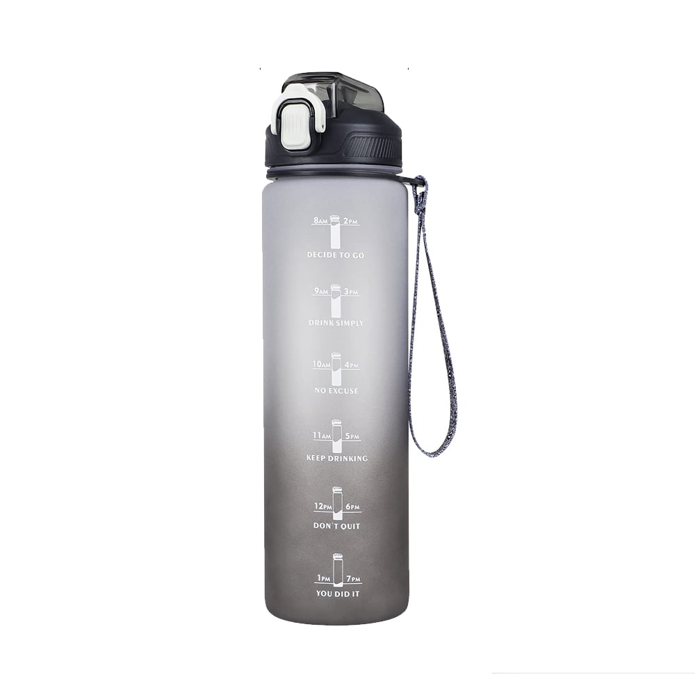 1 Litre Water Bottle with Straw, Time Markings Motivational Sport Water Bottle, BPA Free Tritan Drinks Bottle for Girls, Boy, Fitness, Outdoor