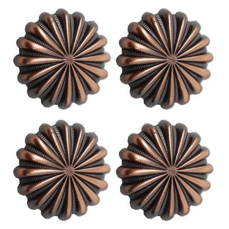 1" Lot of 4 Conchos Antique Copper Horse Saddle Bridle Western Tack CO402