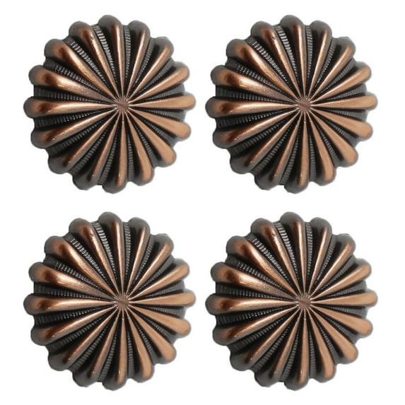 1" Lot of 4 Conchos Antique Copper Horse Saddle Bridle Western Tack CO402